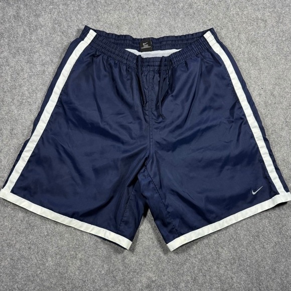 Nike Other - Vintage Nike Mens Navy Blue White Striped Athletic Mesh Lined Shorts Large Y2K